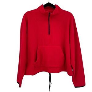 Pink Victoria's Secret 1/4 zip Fleece Pullover Sweatshirt Red Large